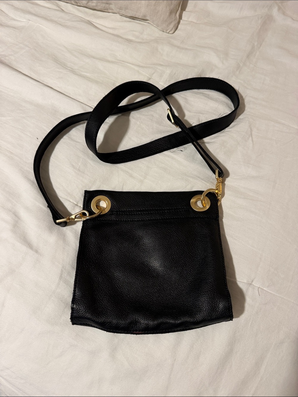 Hammitt Black Leather Crossbody with Gold Hardware - Picture 4 of 4